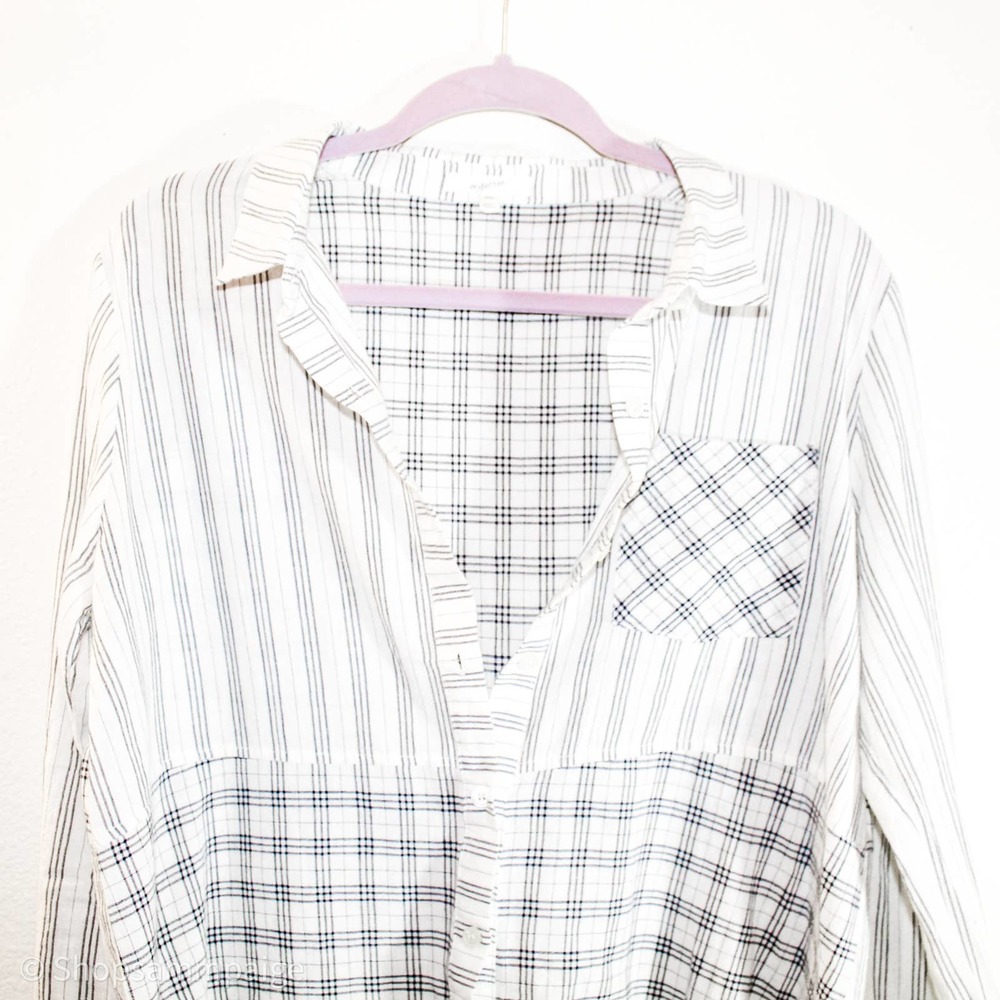 Anthro Mystree Oversized Button Down Blouse M - Picture 5 of 6
